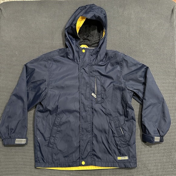 GAP Other - GAP Kids Large (10–12) Navy Hooded Windbreaker Jacket Yellow Lining